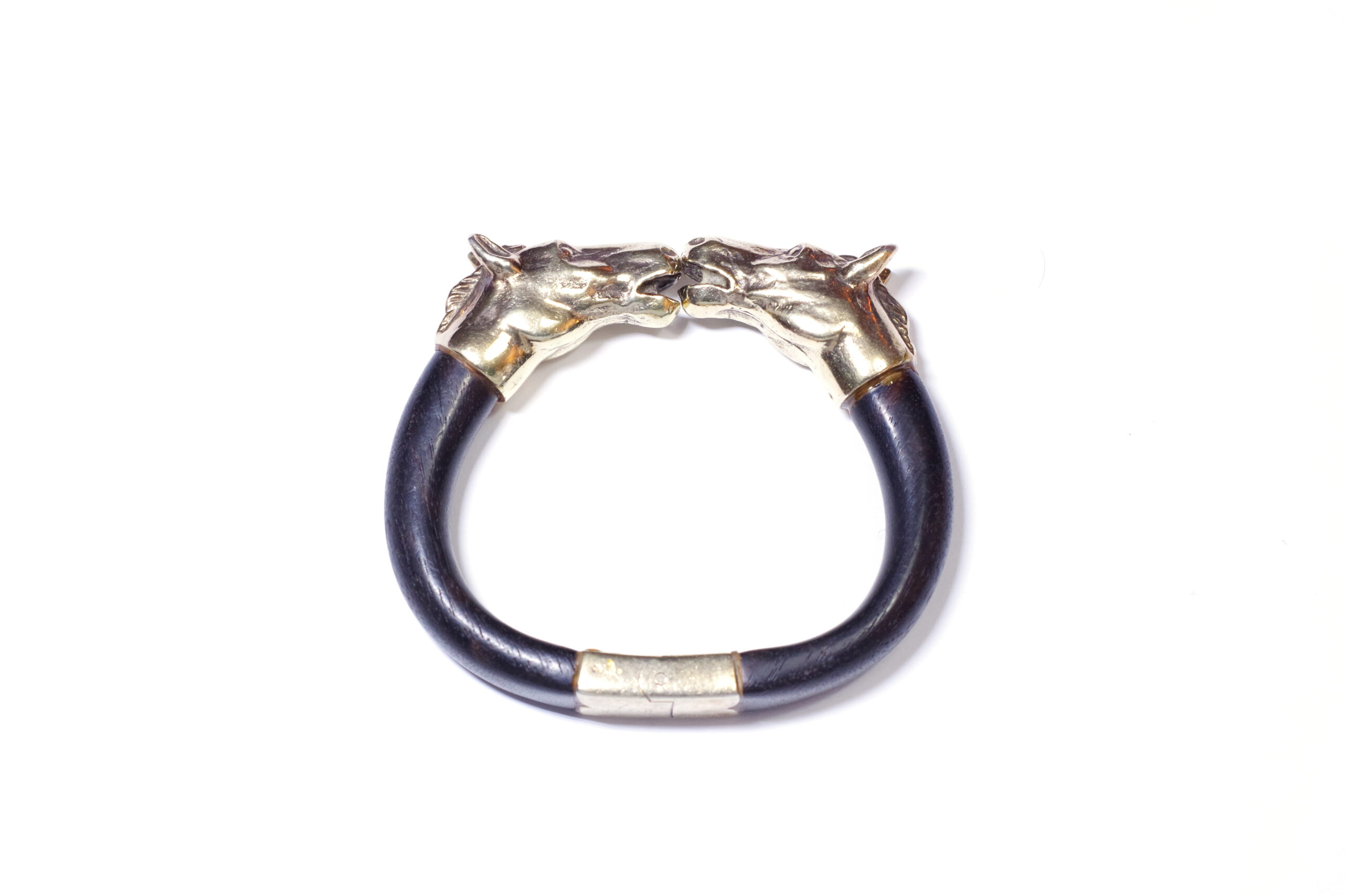 Bracelet Hermès têtes de chevaux argent - Bijouxbaume