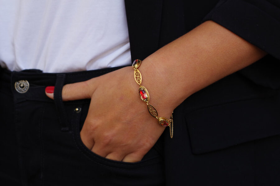 foiled citrine bracelet french regional jewel