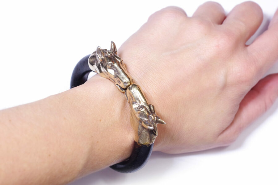 hermès style bracelet in silver