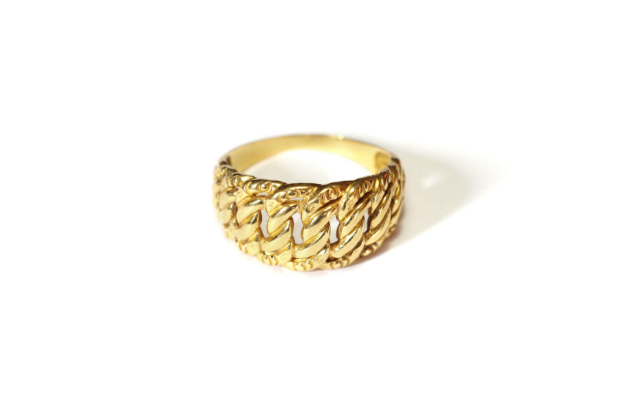 pre-owned gold mesh ring