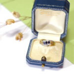 diamond sapphire ring in gold