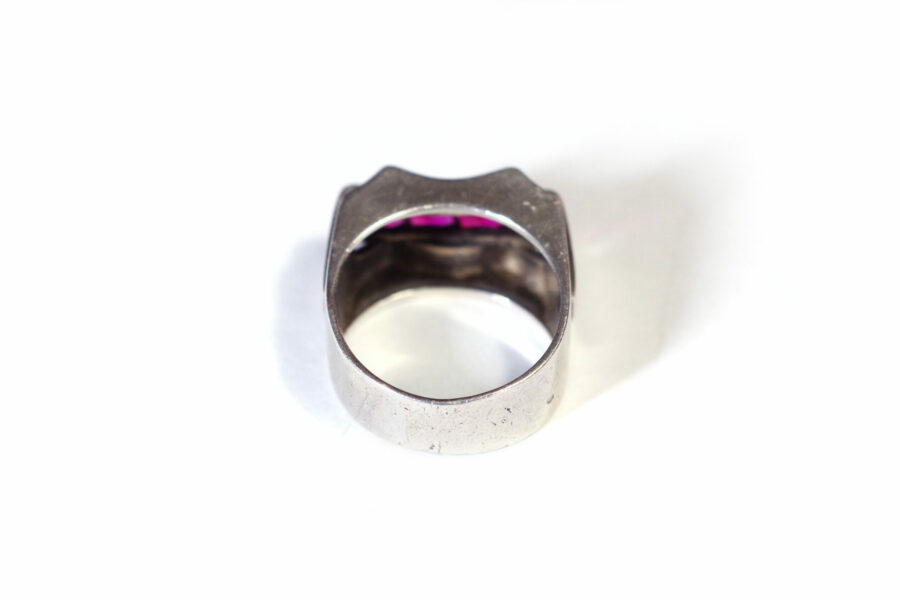 Tank ruby silver ring