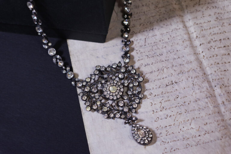 paste silver necklace victorian period