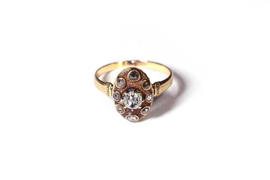 victorian diamond ring in gold