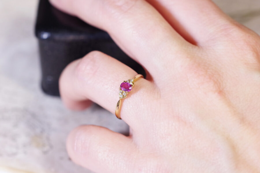 wedding ring pink sapphire diamond ring in gold