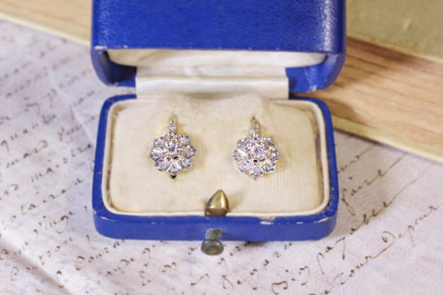 antique platinum diamond earrings