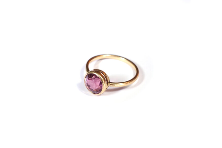 pre-owned pink tourmaline ring