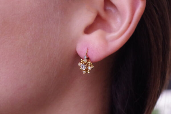 antique gold earring, single earring