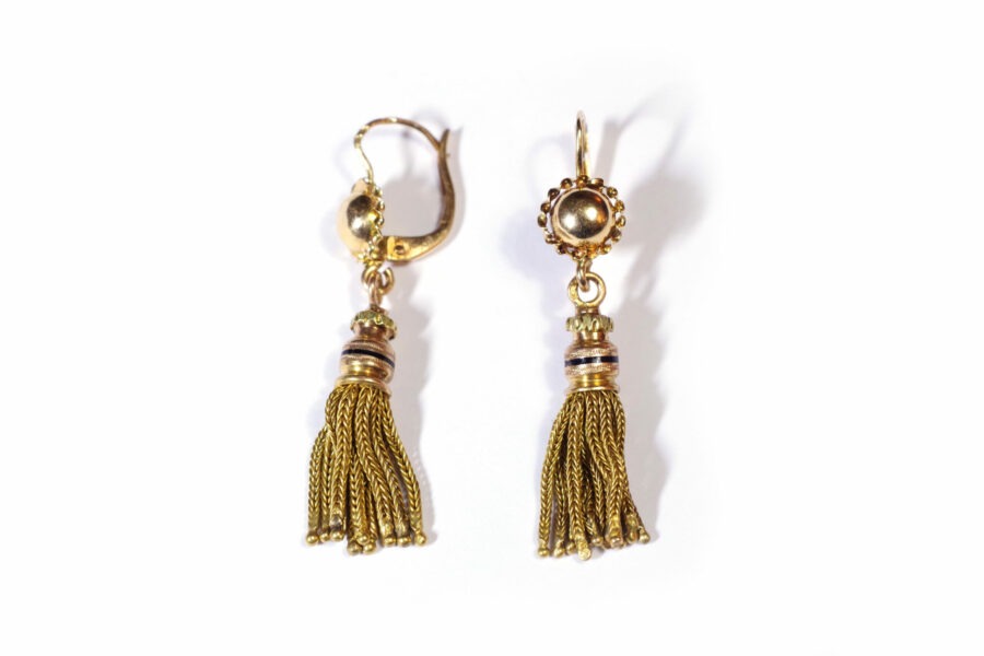 antique 18k pompon earrings