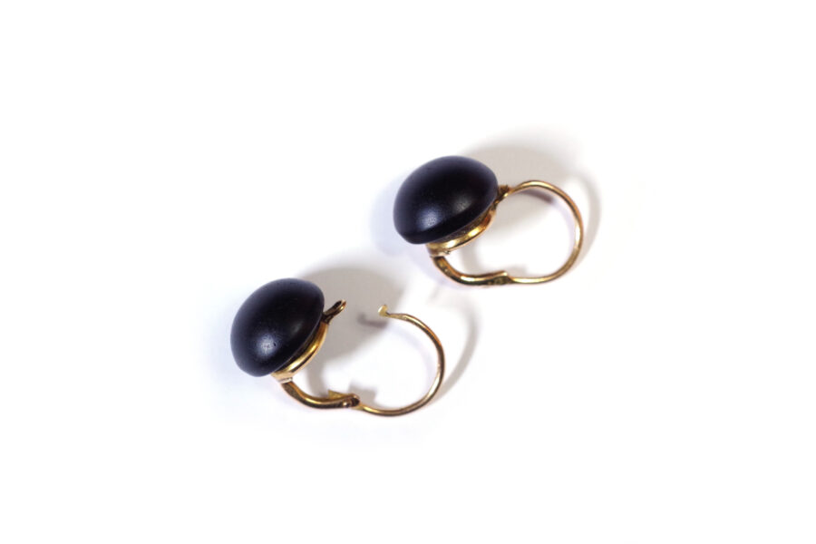 antique mourning earrings in gold