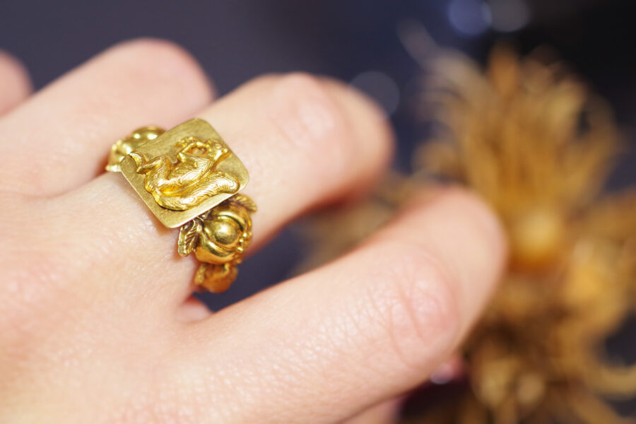 poison squirrel ring in gold