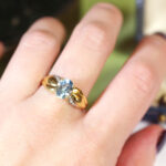 pre-owned blue topaz diamond ring