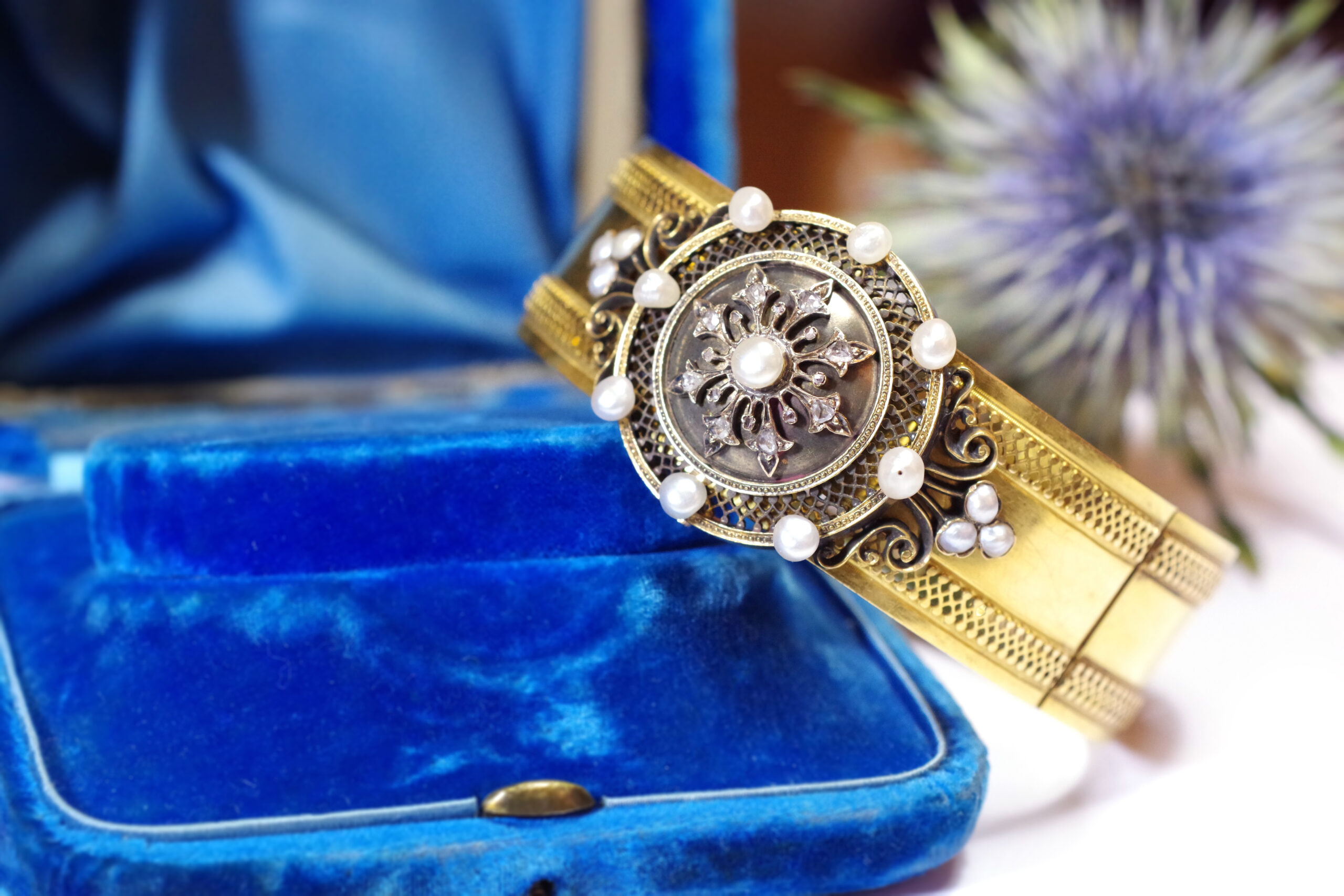 Antique Art Deco 14K White Gold Diamond & Sapphire Tennis Bracelet – QUEEN  MAY
