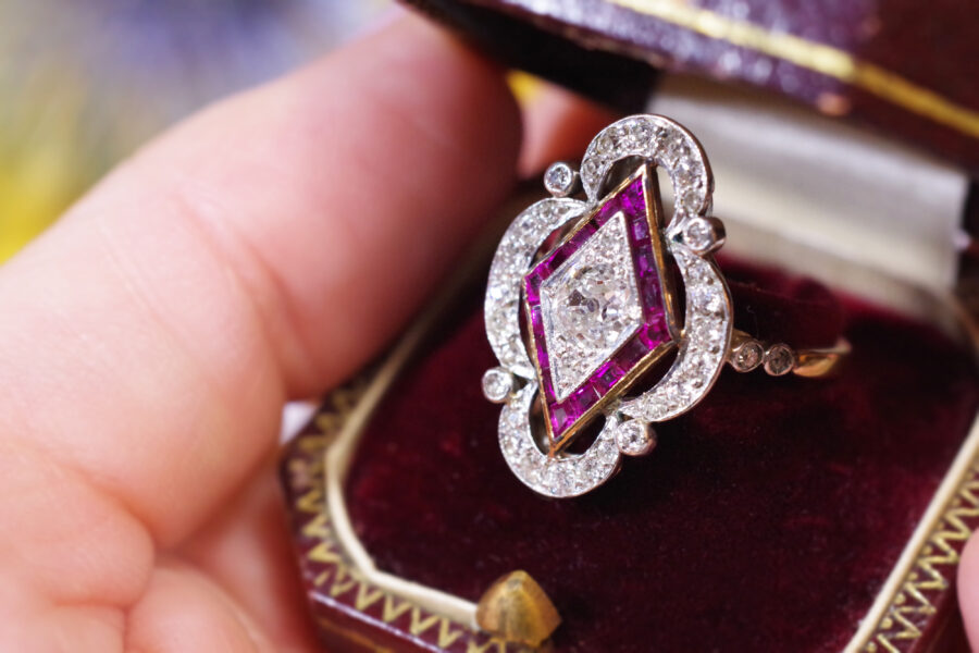 antique diamond ruby ring
