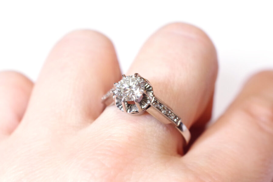 art deco solitaire ring engagement ring