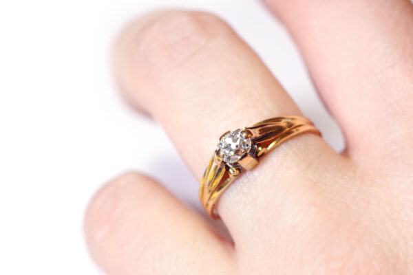 solitaire diamond ring in gold
