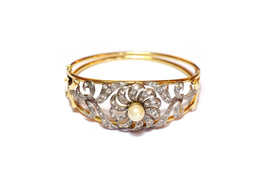 bangle bracelet with a pearl