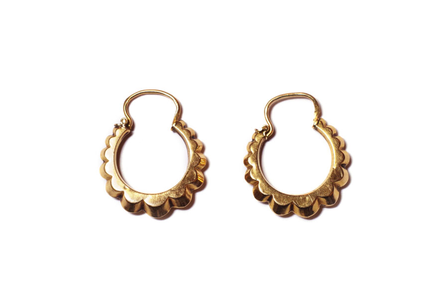 antique hoop earrings in gold