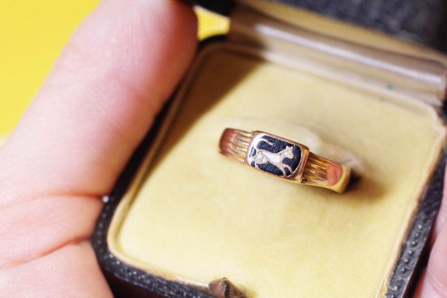 french antique dog ring
