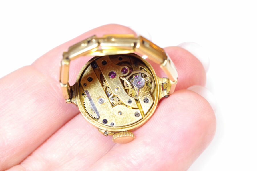 antique watch ring in gold and pl