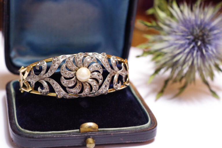 bracelet perle en or jaune 18k