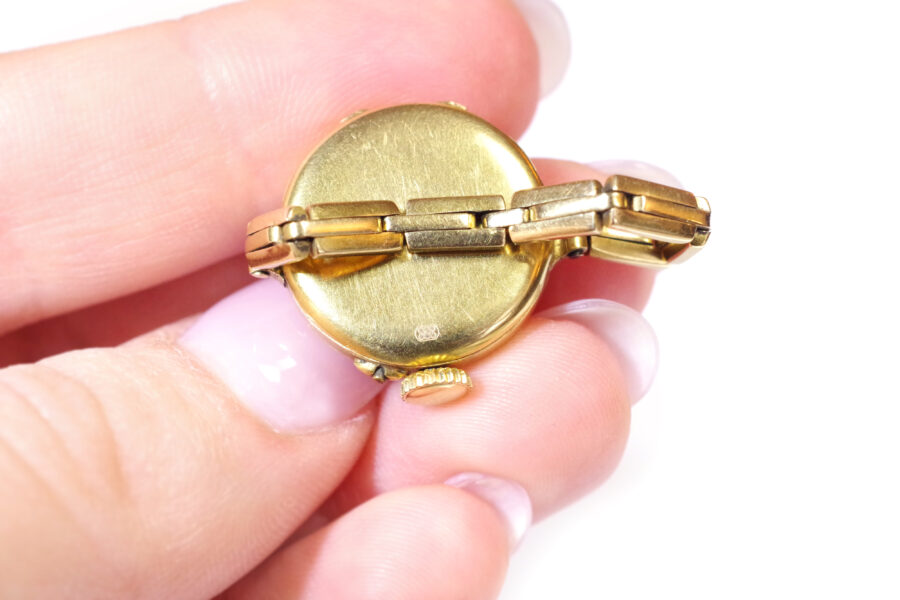 antique watch ring in gold