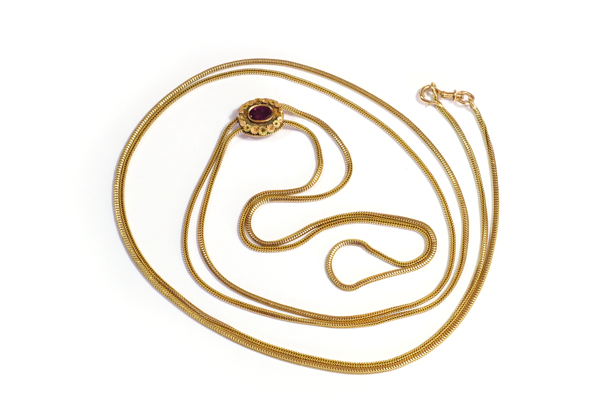 gold garnet necklace