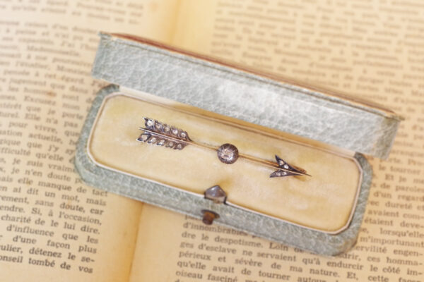 antique diamond gold silver brooch