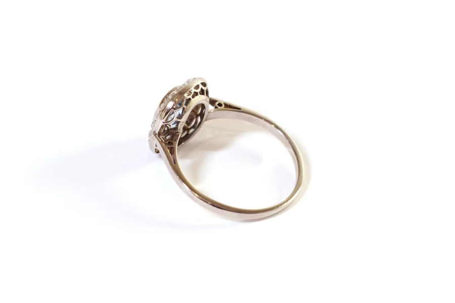Belle epoque aquamarine diamond ring