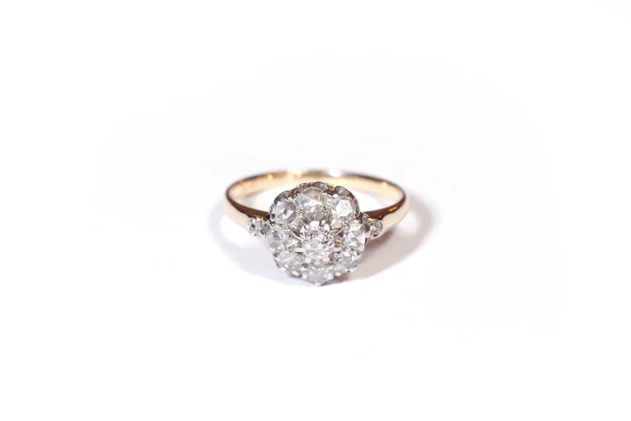 antique cluster diamond ring