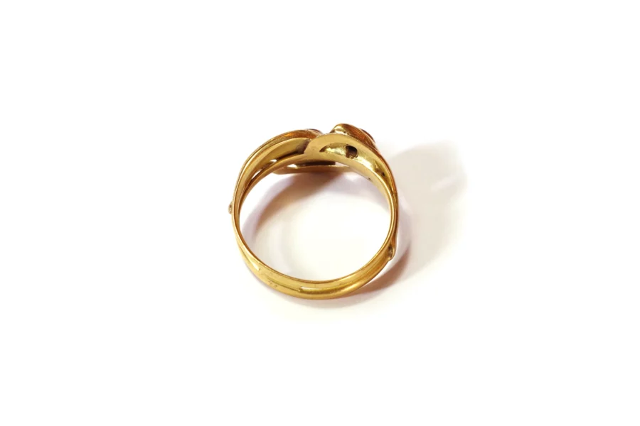 Antique gold diamond snake ring