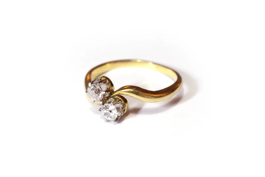 Antique diamond you and me ring