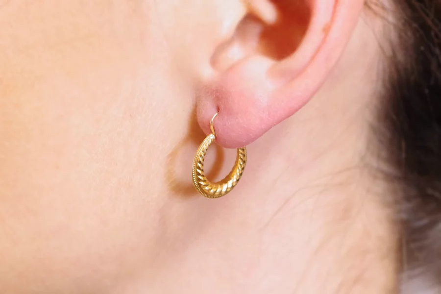 edwardian hoop gold earrings