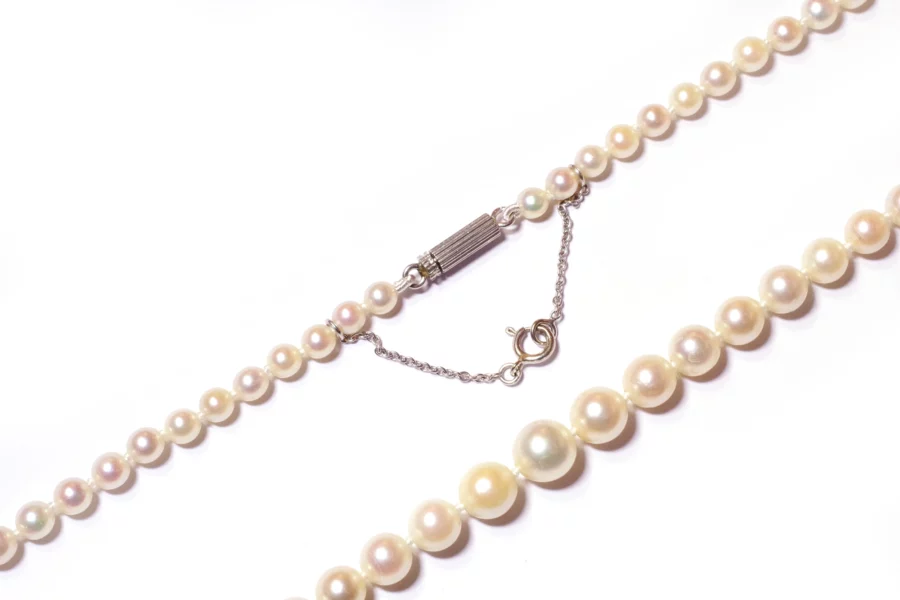 antique pearl necklace with gold clasp