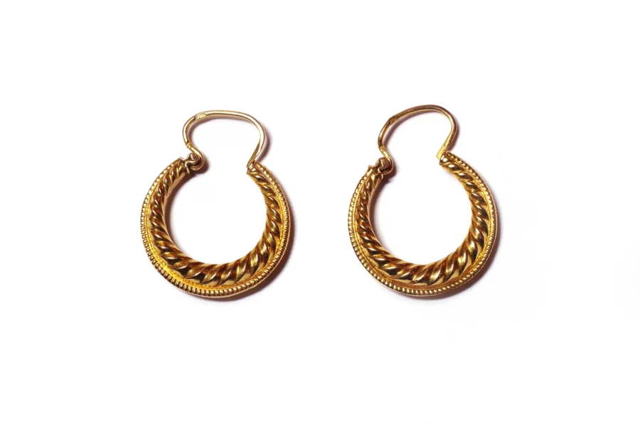 antique hoop earrings in gold
