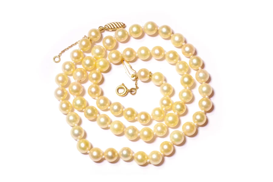 collier de perle de culture fermoir en or