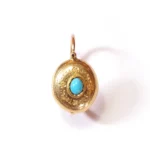 single earring turquoise in gold