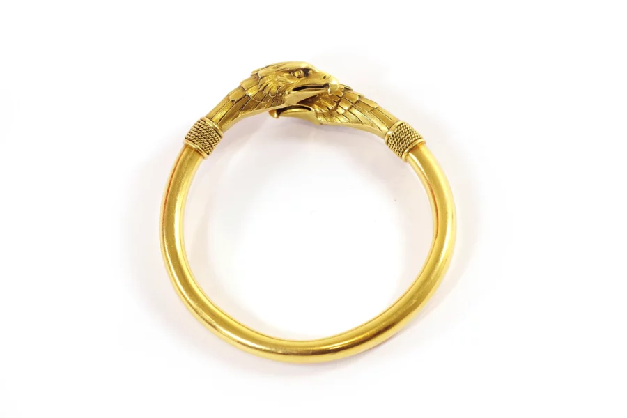 bracelet tête aigle affrontée en or