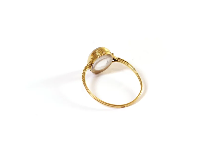 victorian glass locket ring