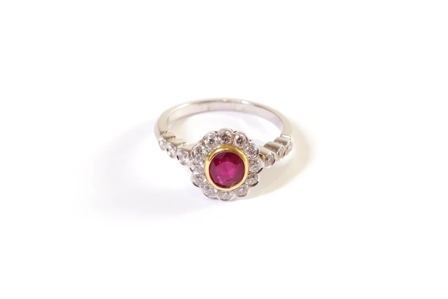 bridal ruby diamond ring