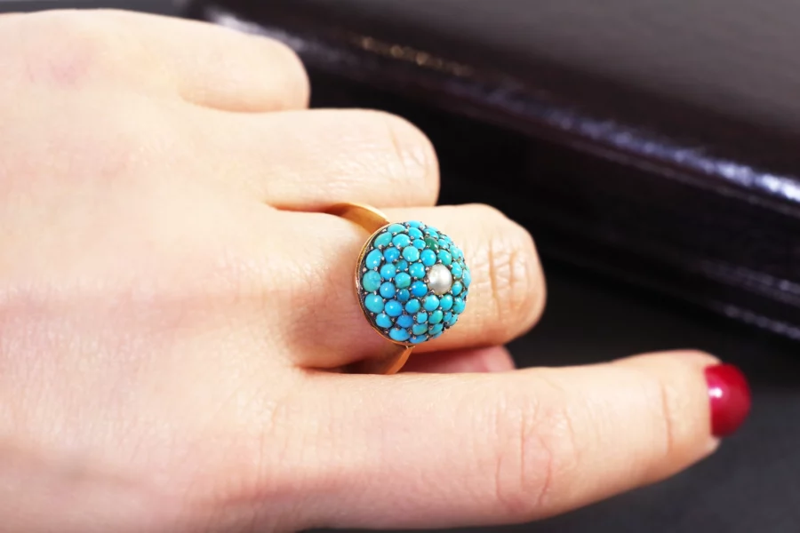 dome turquoise ring