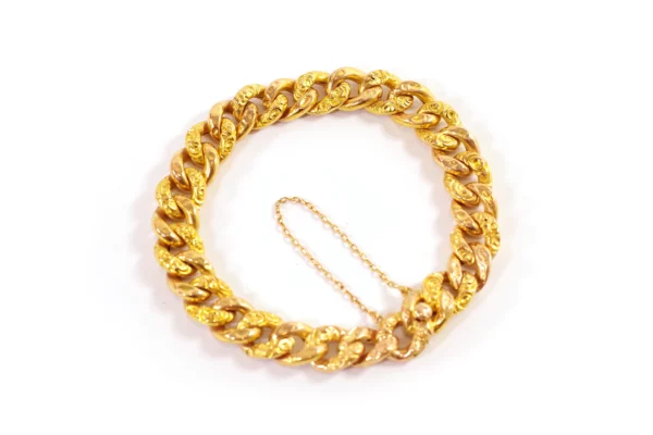 antique curb bracelet in gold