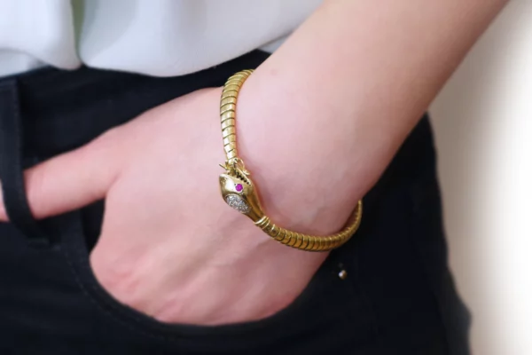 bracelet tubogas serpent en or