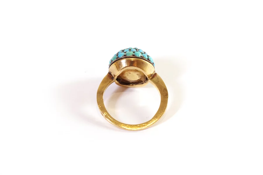 turquoise pearl dome ring