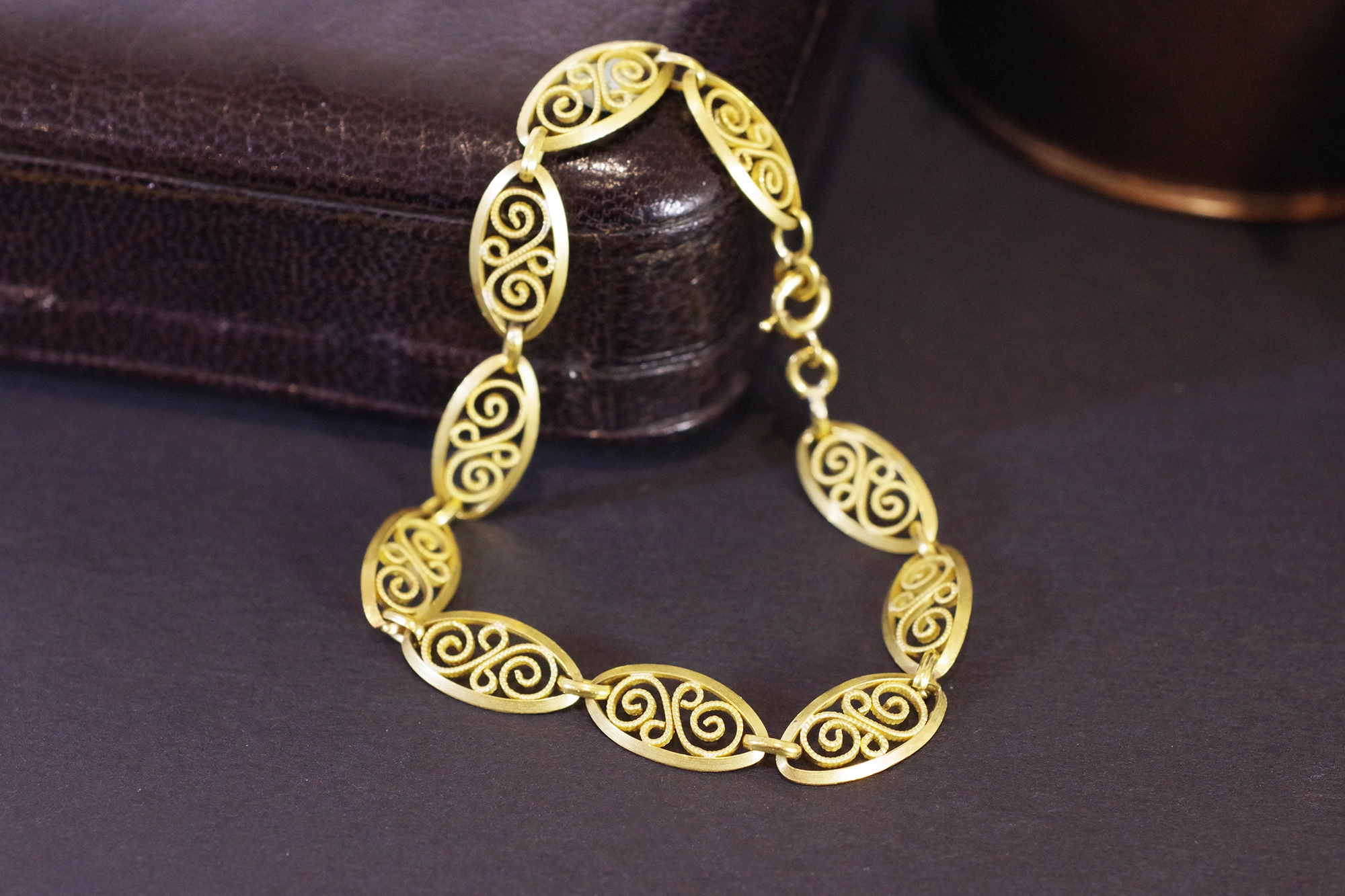 antique gold filigree bracelet