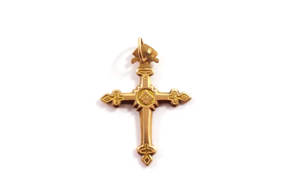 antique cross pendant in gold
