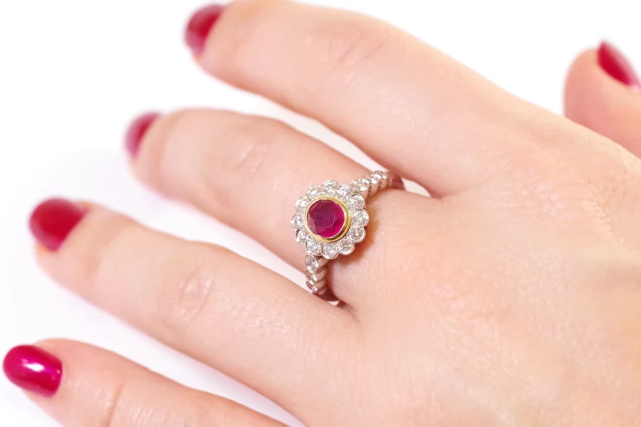 pre owned ruby diamond ring