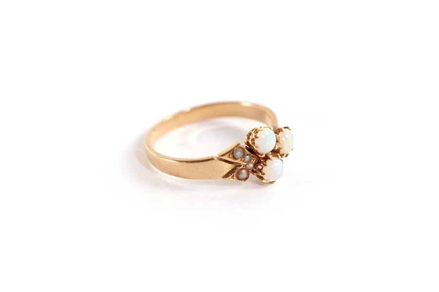 antique clover opal ring