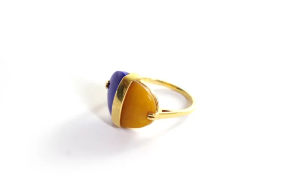 amber lapis lazuli ring
