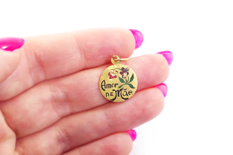 gold love medal pendant